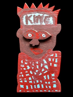 "King", wood and paint, 1990's