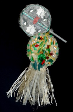 Carnival costume accessory: discarded/recycled objects
