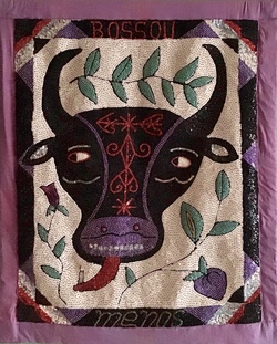L. Menos, Bossou Vodou Flag, sequins and beads on fabric, 37x30