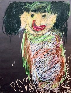 Pancho Cruz, Untitled 1, crayon on paper, 26x20