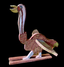 Emu,wood and paint, 1990's