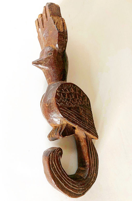 Antique quetzal slingshot