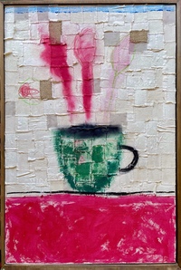 Untitled 4 (Cielo), mixed media and paint on canvas, 2006, 38.5x25.5"