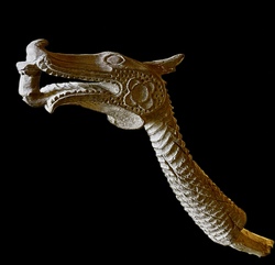 Naga dragon head, symbol of the underworld, Kayan culture, Borneo