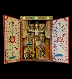 Bolivian Nicho Assemblage of Traveling Altars, ca. 1940's