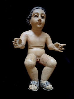 Baby Jesus with silver sandals, Guatemala, early 20th cty