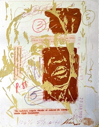 Hidden images: Untitled ("Palimpsesto"), mixed media on aluminum, 2011