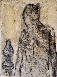 Untitled (Woman), mixed media on canvas, 2007