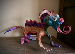 Iguana alebrije, papier mache