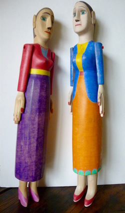 José Belandria (3), wood and crayon, ca. 1992